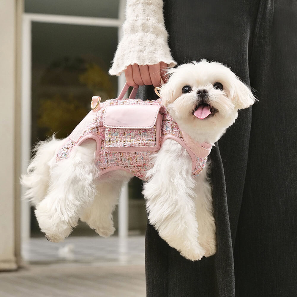 Multifunctional Carrier & Walk Vest Dog Harness Backpack for Small Dog