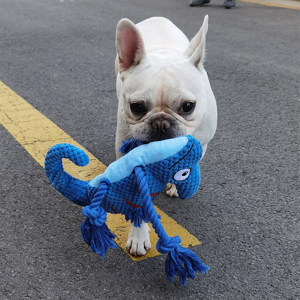 Soft & Colorful Plush Chameleon Squeaky Dog Toy