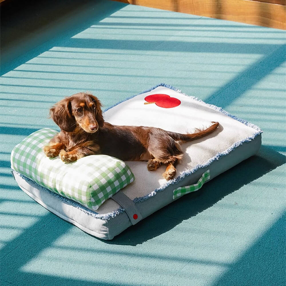 Spacious Durable Denim Dog & Cat Mat with Detachable Pillow