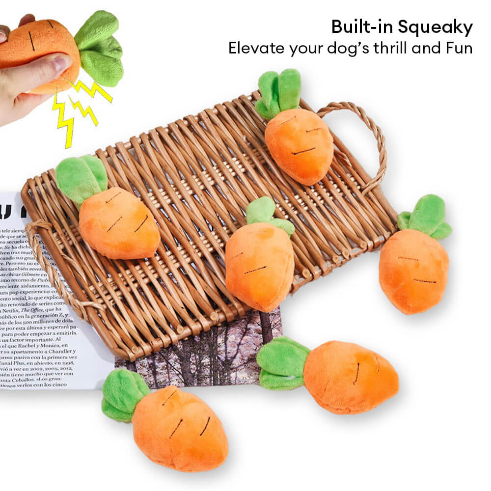 Squeaky Carrots Enrichment Interactive Toy Dog Snuffle Toy