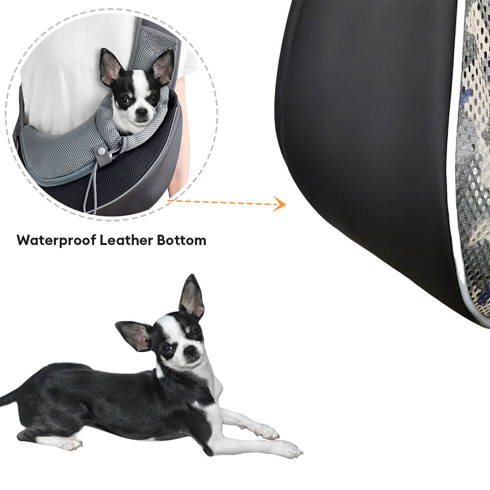 Stylish Portable Mesh PU Leather Dog & Cat Carrier Bag