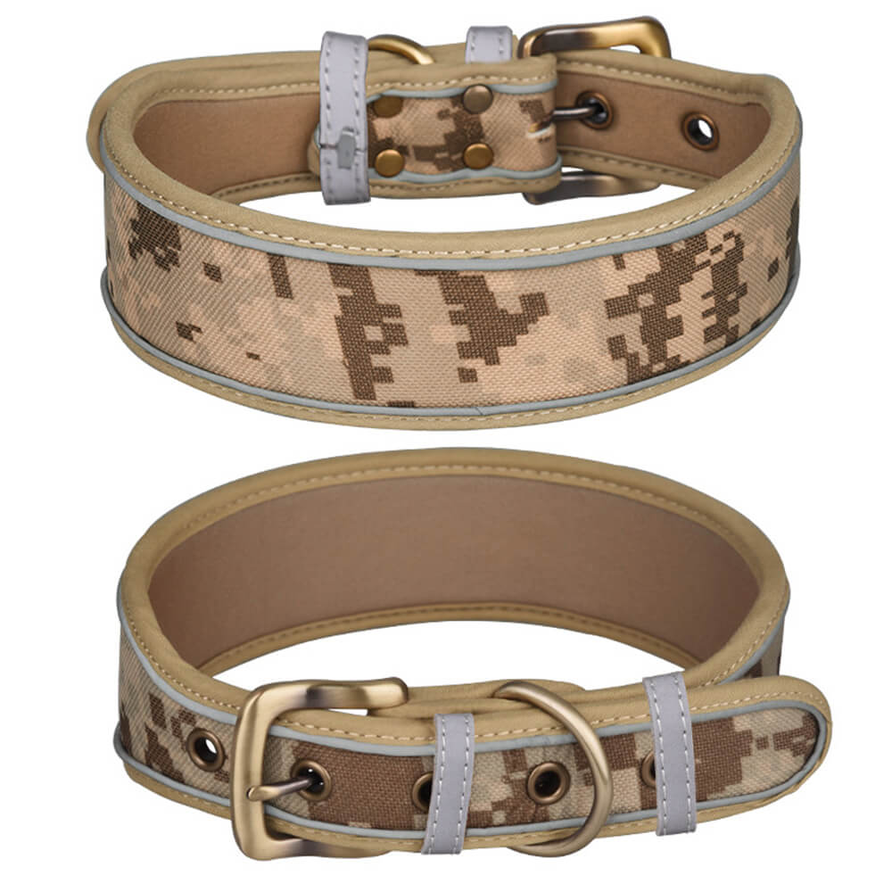 Printed Reflective Soft Faux Microfiber Dog Collar