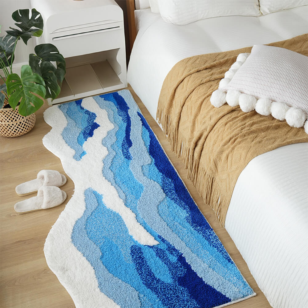 Hand-Tufted 3D Wave Pattern Rug - Luxury Textured Area Rug for Modern ...