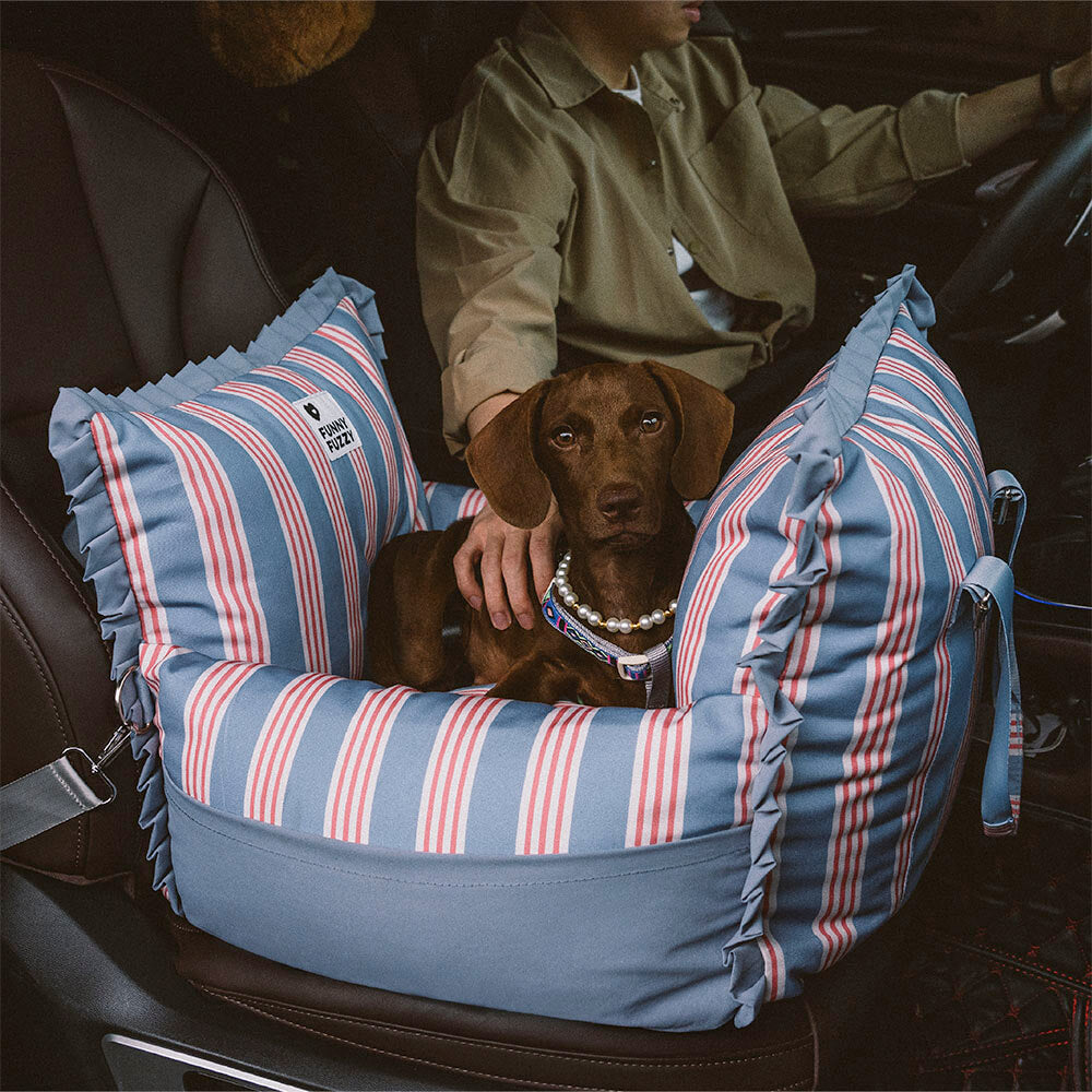 Lace Stripe Travel Safety Waterproof Dog Car Seat Booster