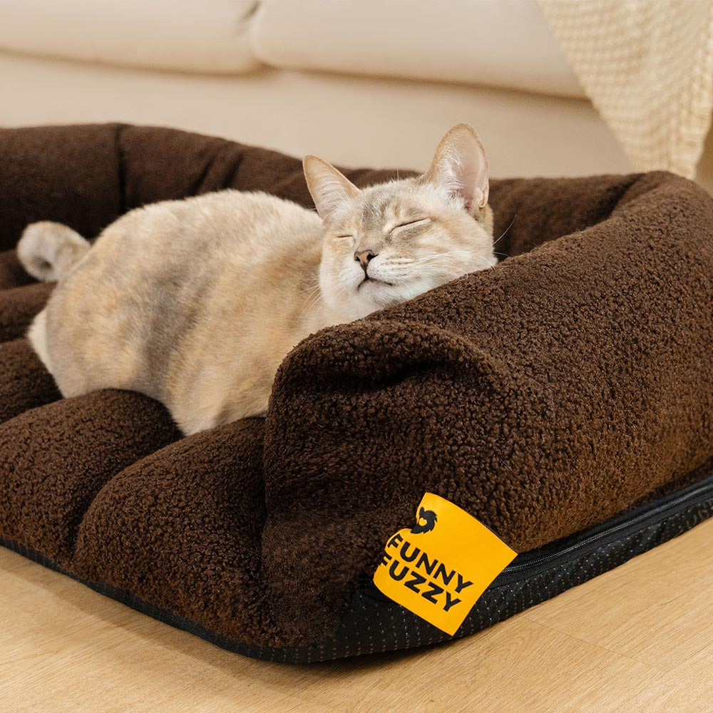 Large Soft Supportive Headrest Orthopedic Cat Bolster Bed - Cloudy Napper