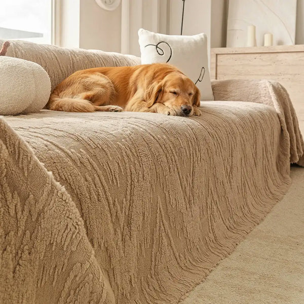 Luxury Nordic Jacquard Fleece Thickened Anti-Scratch Couch Cover
