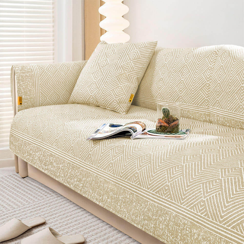 Modern Pattern Ice Silk Natural Cooling Sectional Couch Cover Anti-scratch Protection