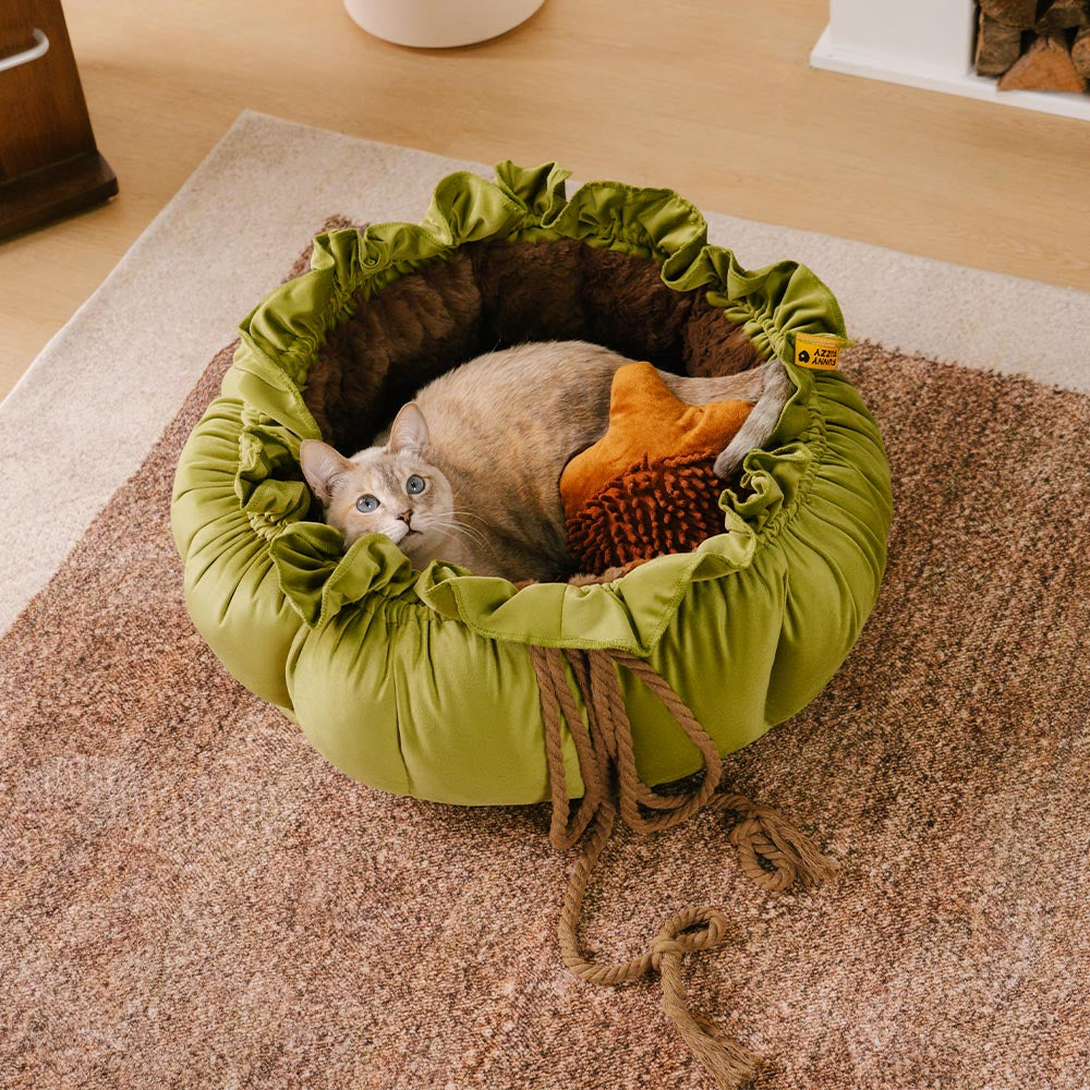 Nature-Inspired Adjustable Calming Cat Bed - Plush Nest