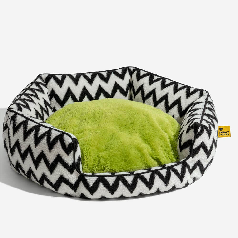 Plush Retreat Chevron Dog Bed-The Warm Hugger