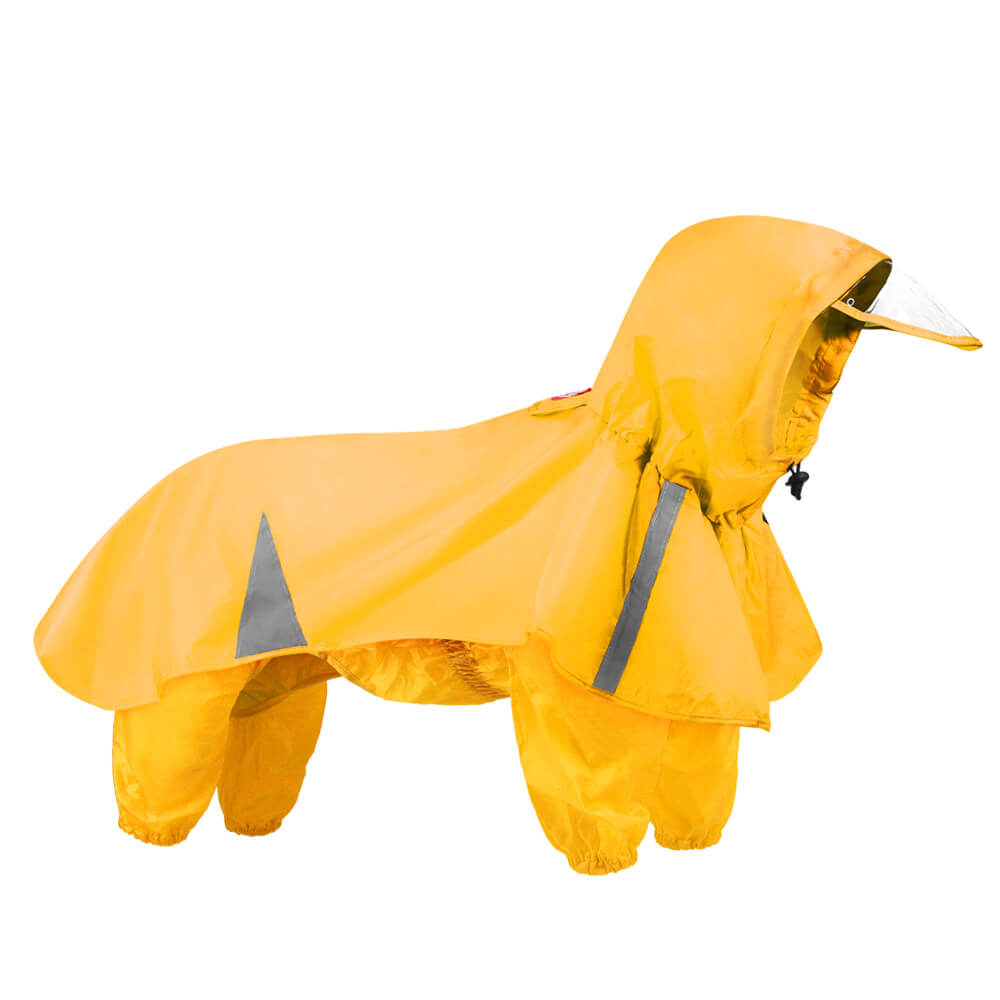 Reflective Windproof And Waterproof Hooded Dog Cape Raincoat