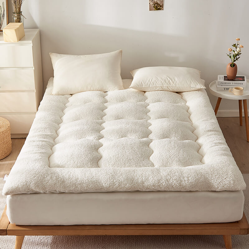 Large Cozy Lambswool Human Pet Mattress Topper