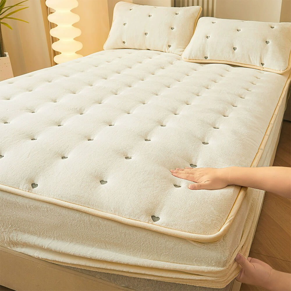 Soft Warm Quilted Fitted Sheet Mattress Cover