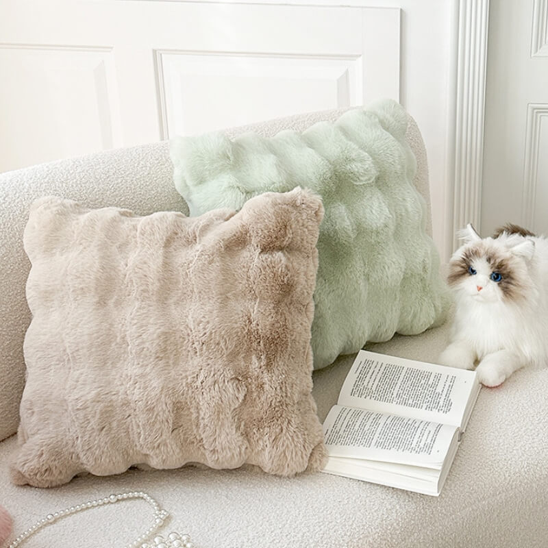 Soft Reversible Plush Sofa Pillow