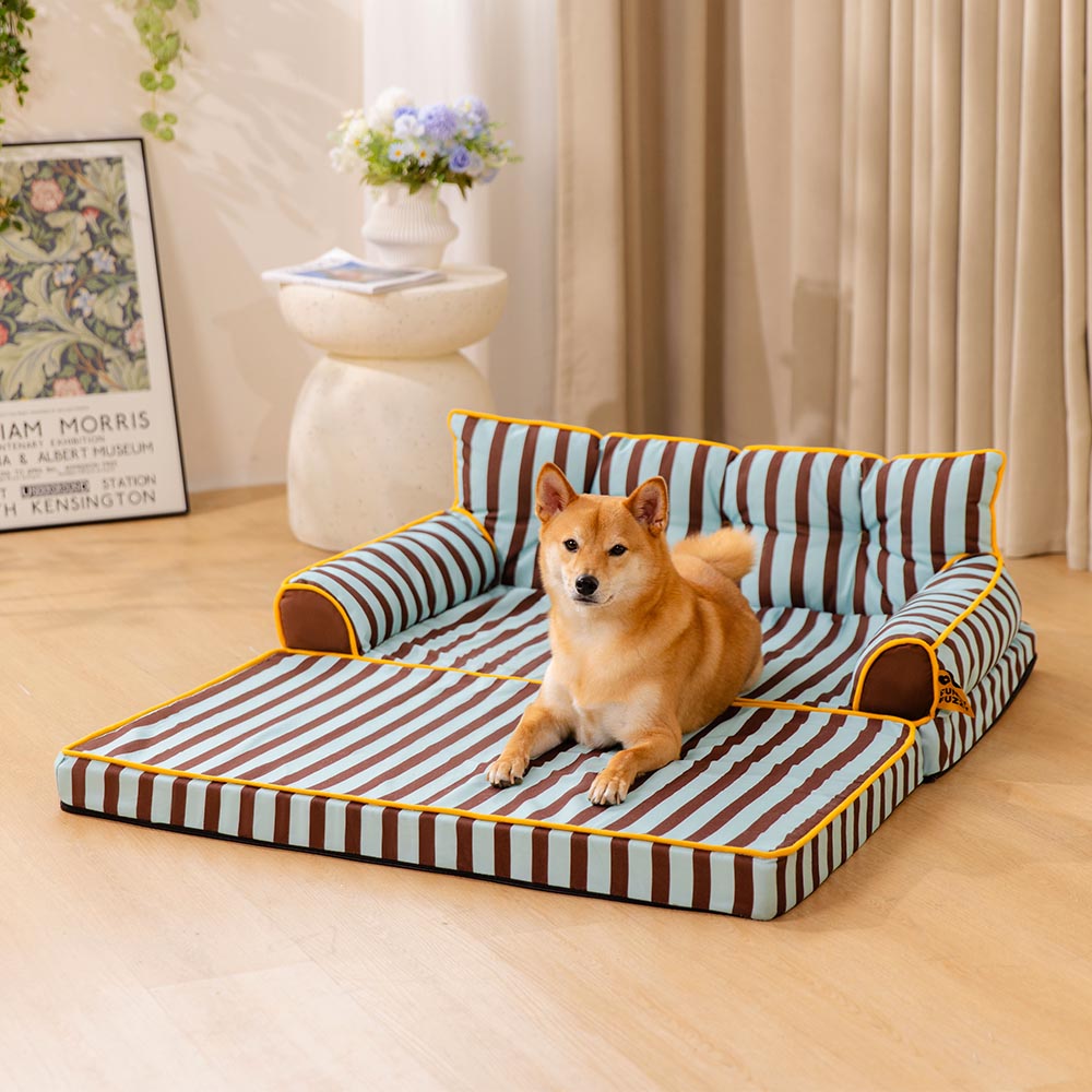 Stripe Waterproof Foldable Dog Sofa Bed - Sunny Siesta