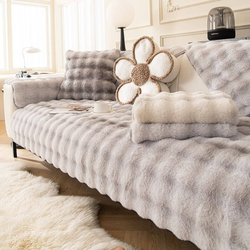 Stylish Gradient Plush Home Decor Washable Couch Cover