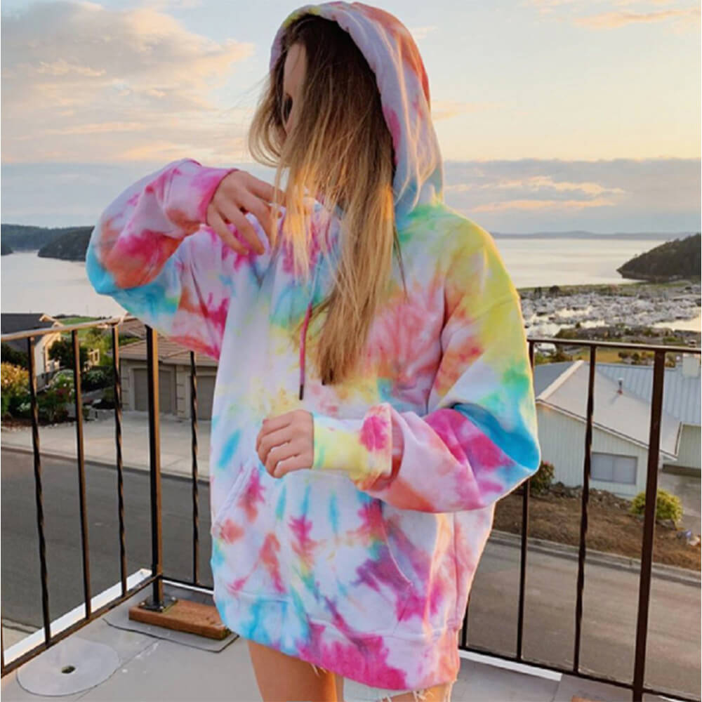 Stylish Tie-Dye Pullover Sweatshirt Hoodie