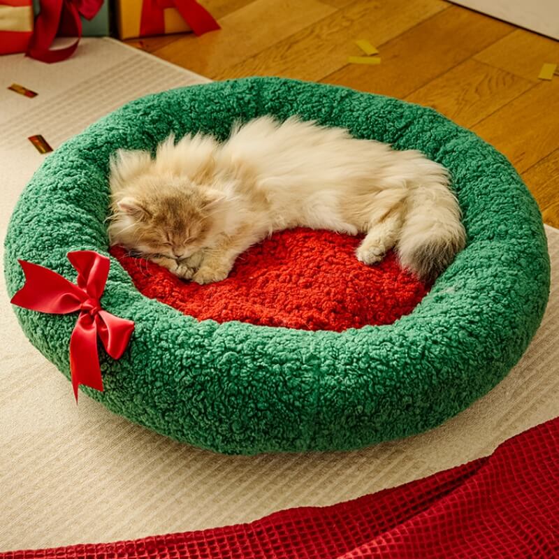 Teddy Velvet Plush Christmas Festive Funny Pet Bed