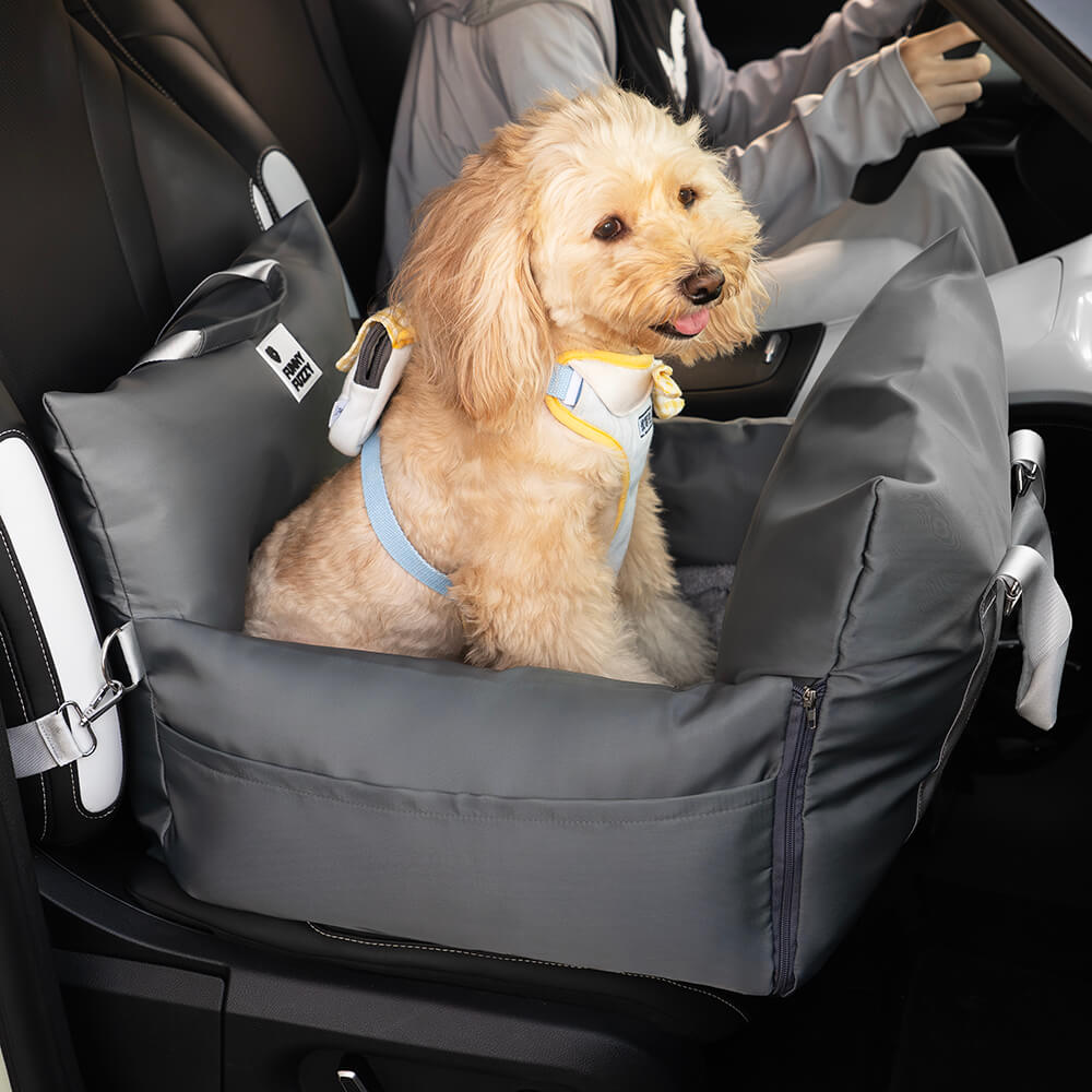 Full Leather Dog Pet Car Seat Bed - Fort