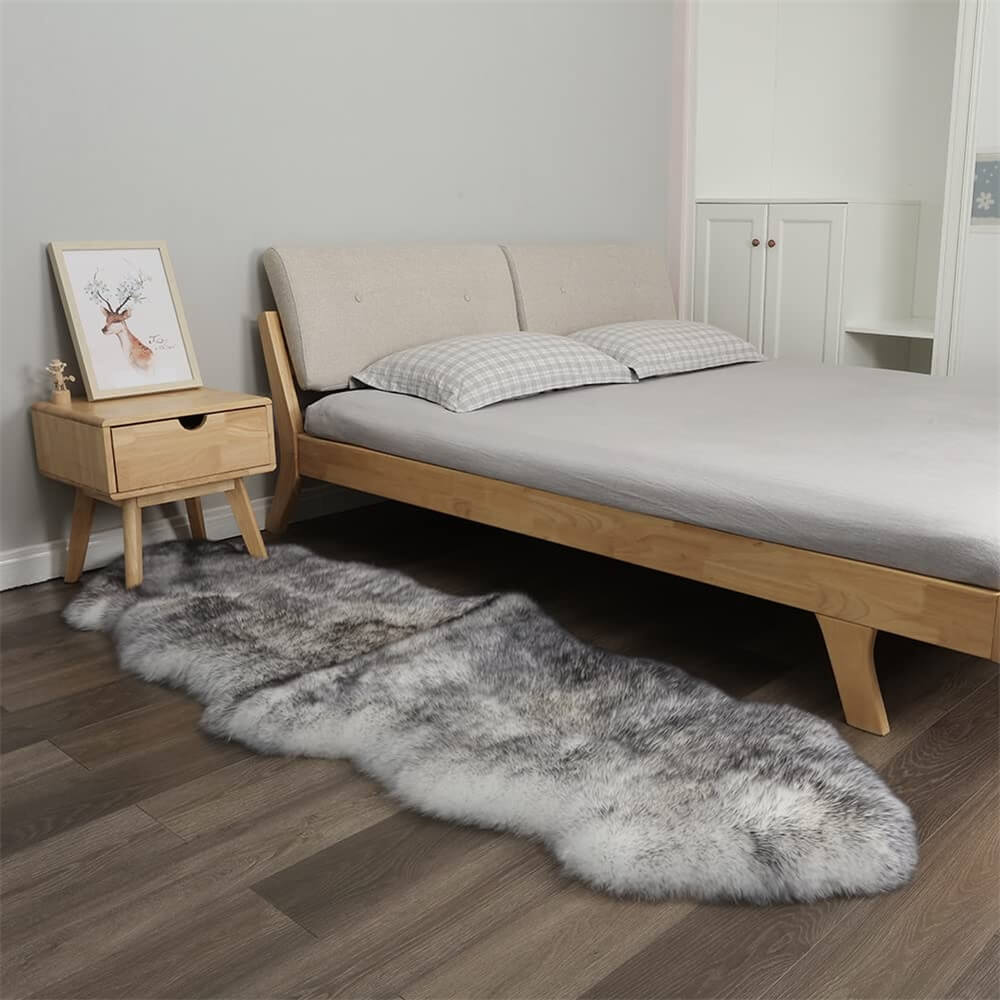 Long Plush Soft Irregular Cashmere Rug – Cozy Comfort for Your Home