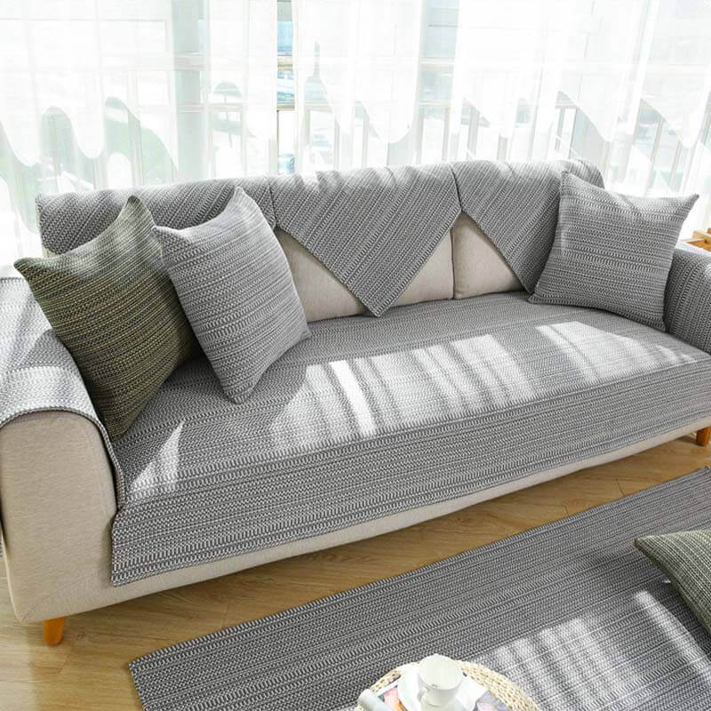 Nature Linen Handwoven Anti-scratch Couch Cover