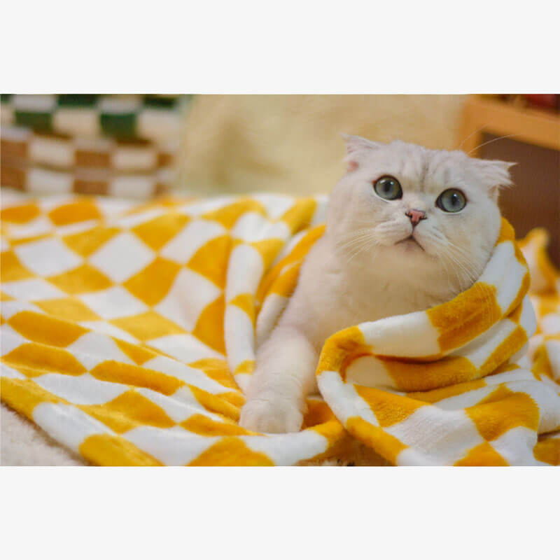 Stylish Chequered Flannel Pet Blanket Dog & Cat Blanket