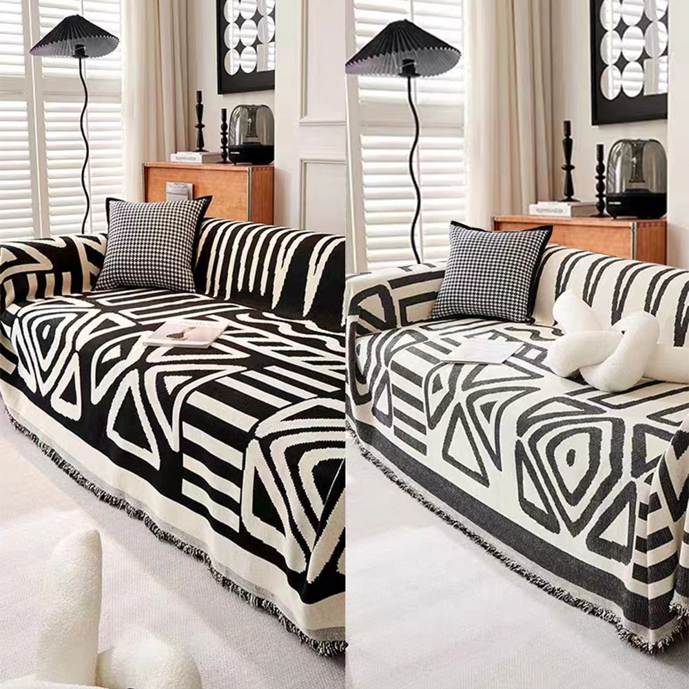 Five-Color Geometric Sofa Cover - Bold Patterns for a Modern Look