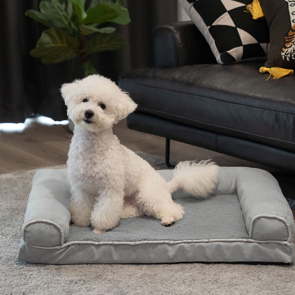 Faux Fleece & Suede Full Support Orthopedic Dog Bed