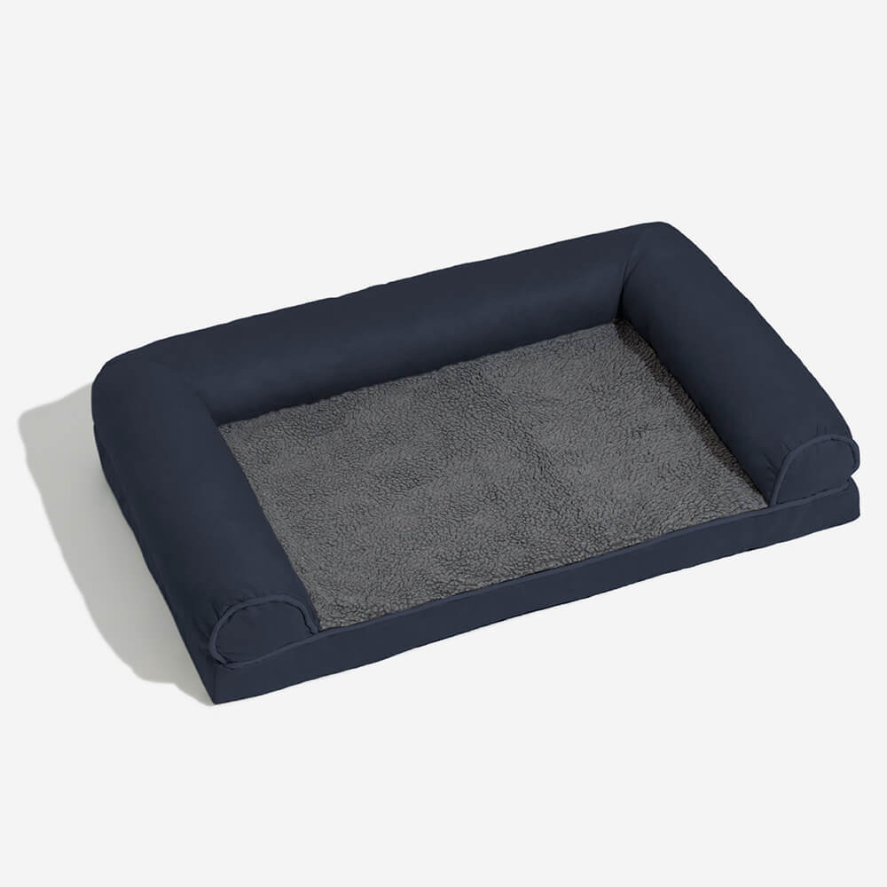 Faux Fleece & Suede Full Support Orthopedic Dog Bed