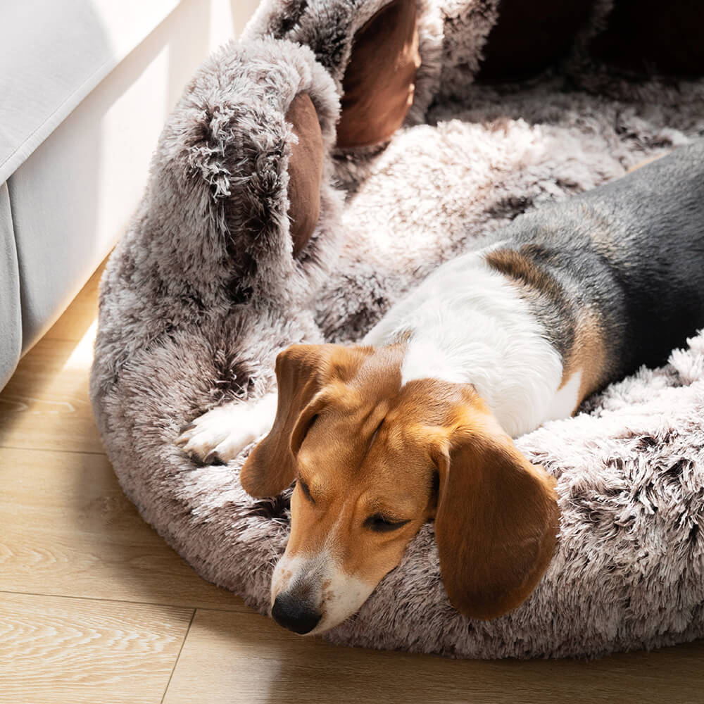 Large Round Dog Bed - Fuzzy Paw