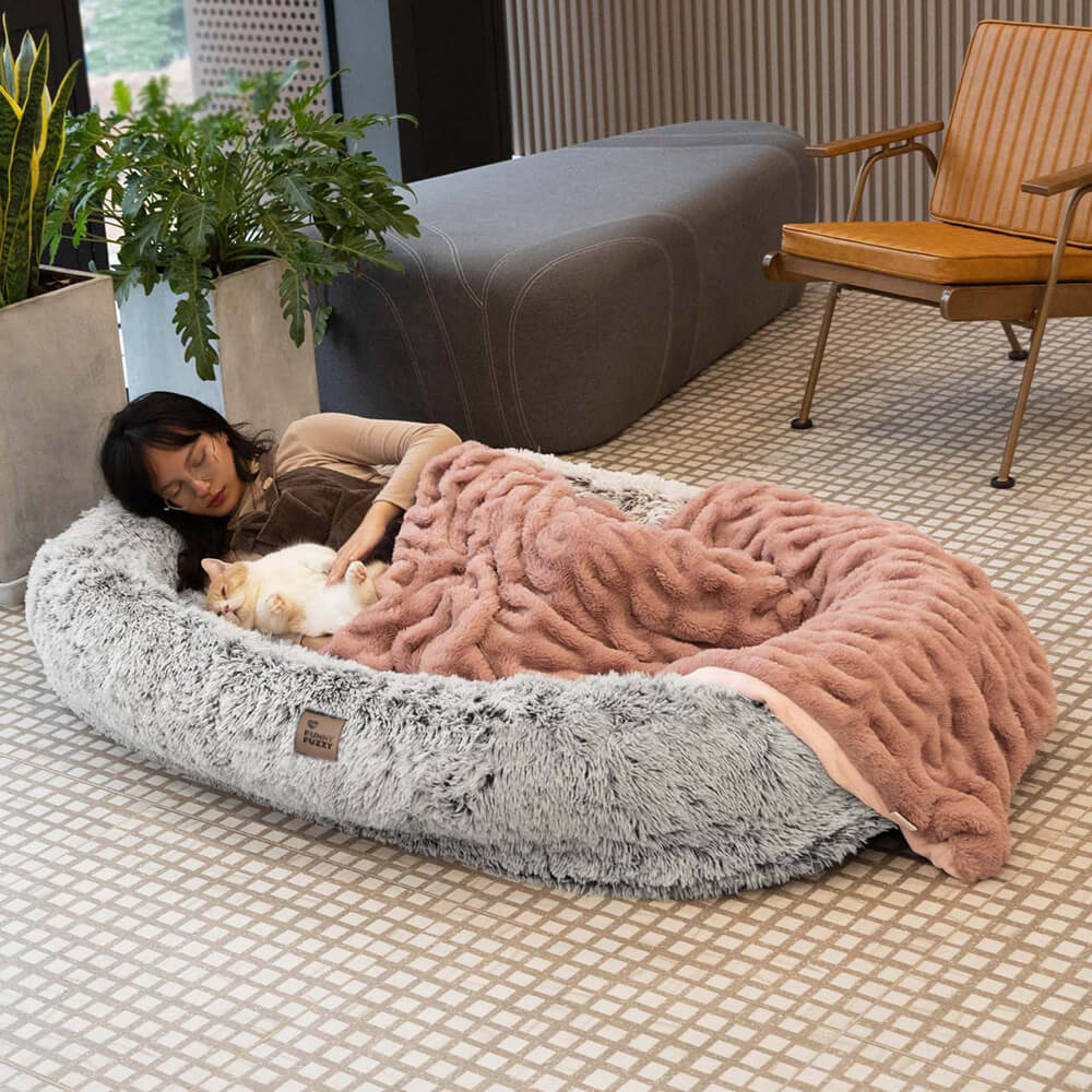 Luxury Super Large Sleep Deeper Oval Bed Human Dog Bed